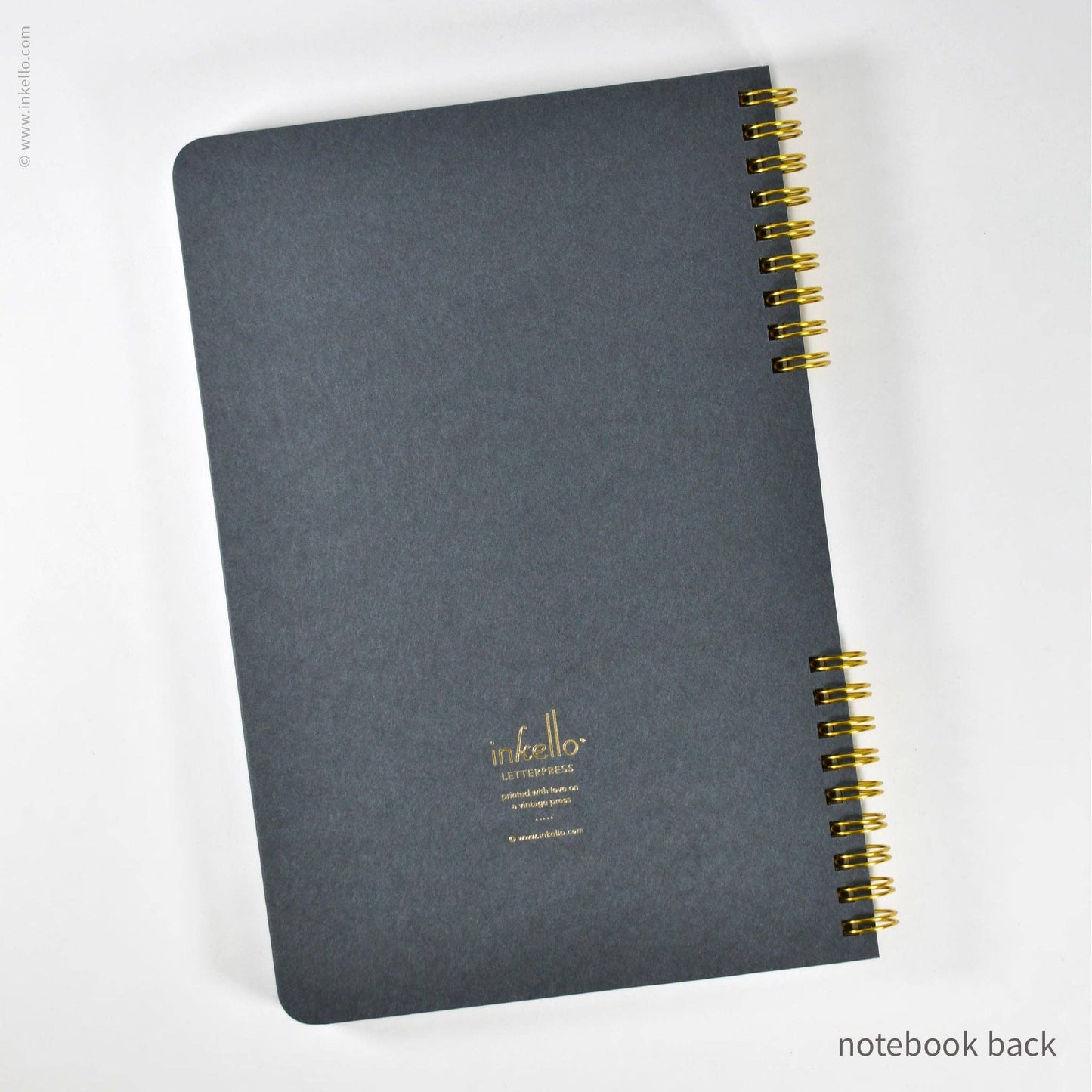 Gold Bursts Spiral Notebook with Stormy Grey Cover (#617)