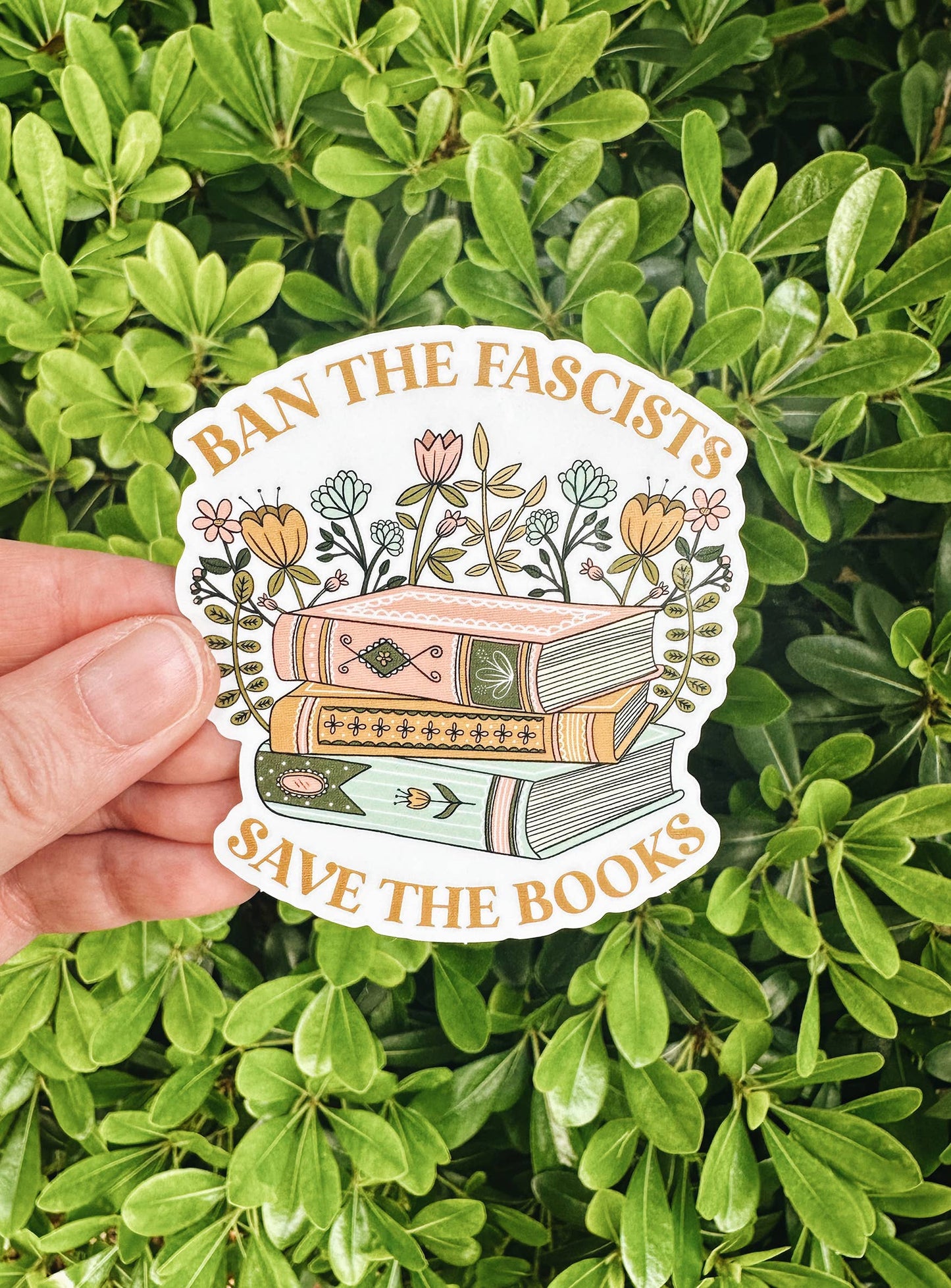Ban the fascists, Save the Books Vinyl Sticker