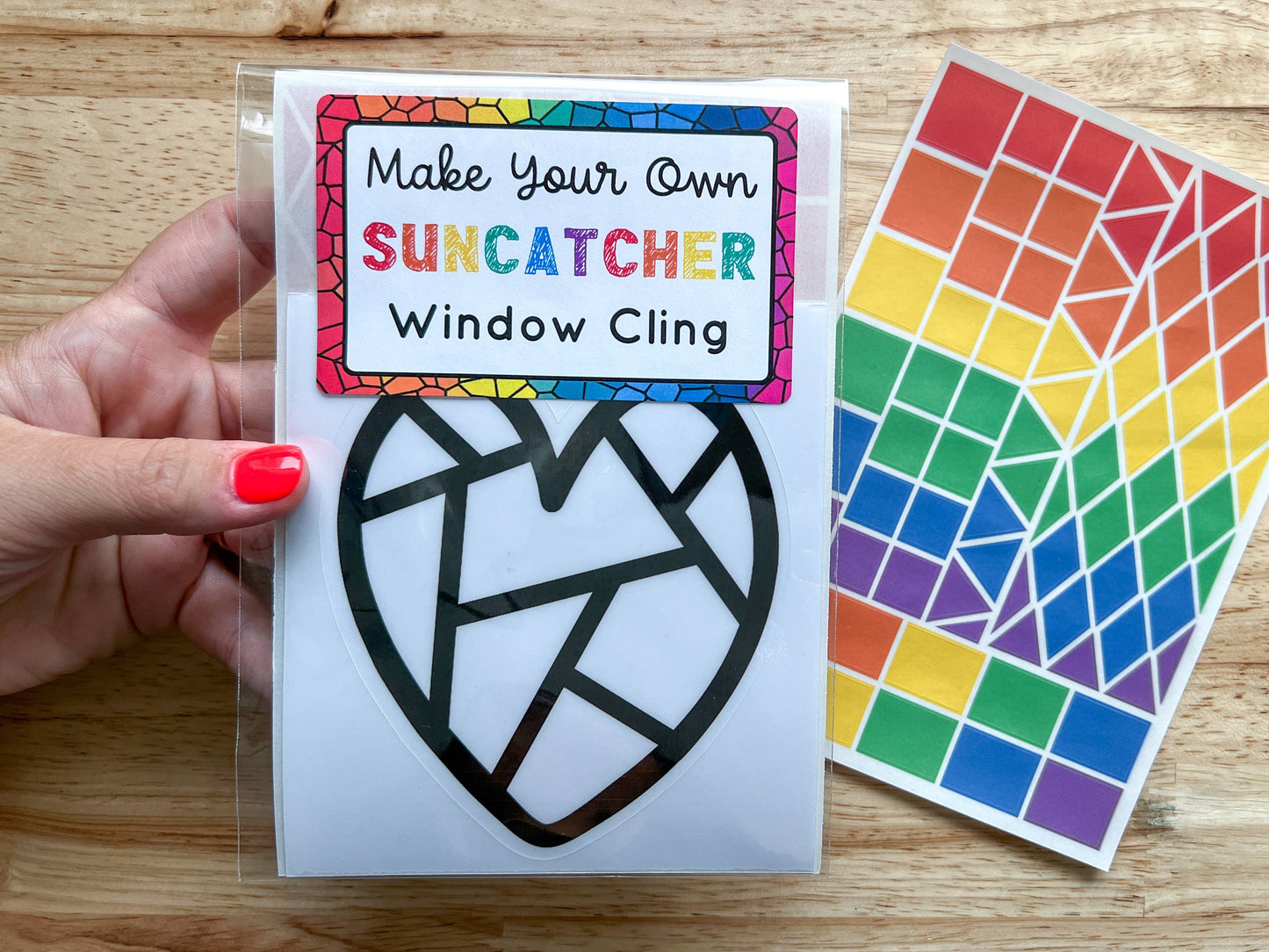 Heart Suncatcher Sticker Craft Kit for Kids