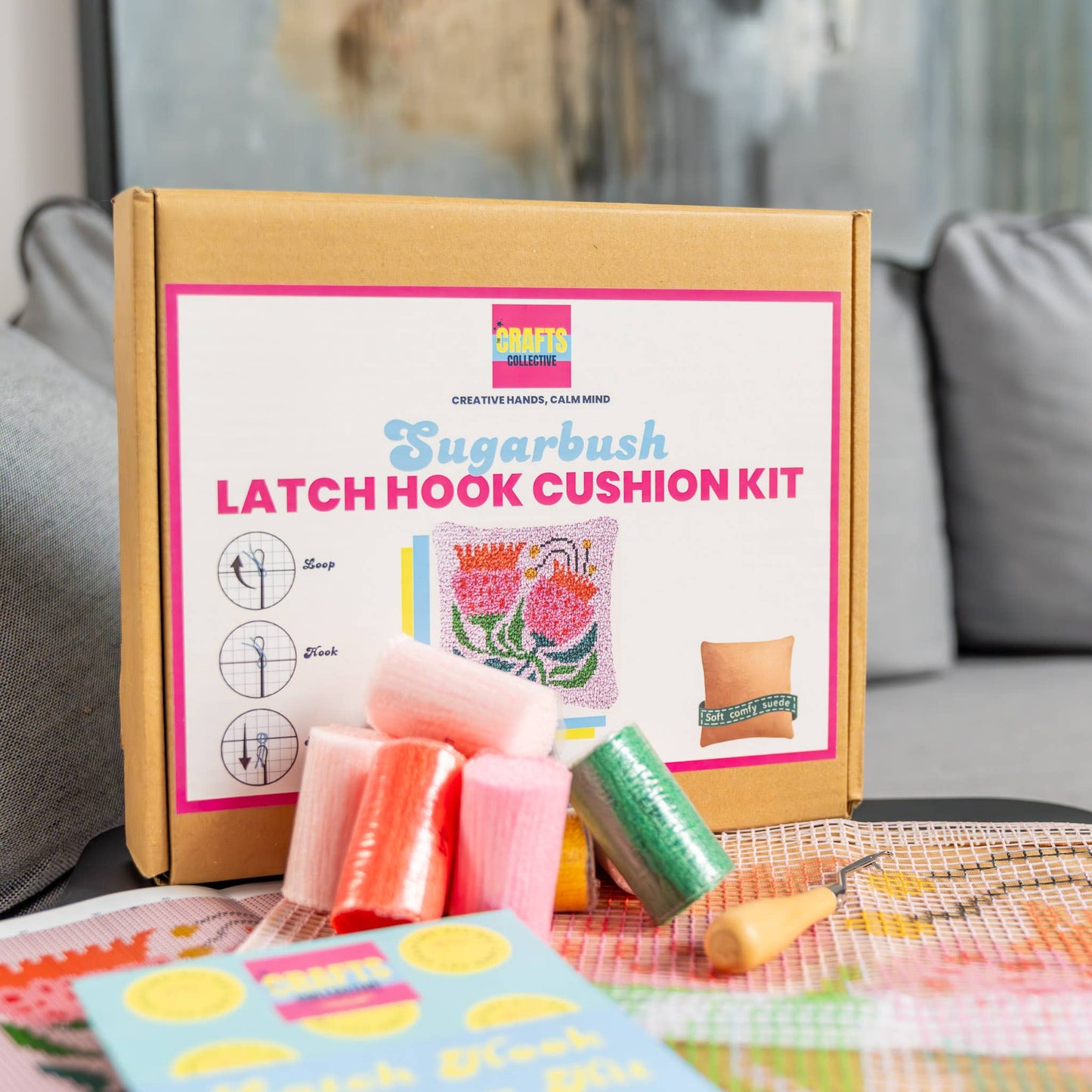 Sugarbush Latch Hook Cushion Kit