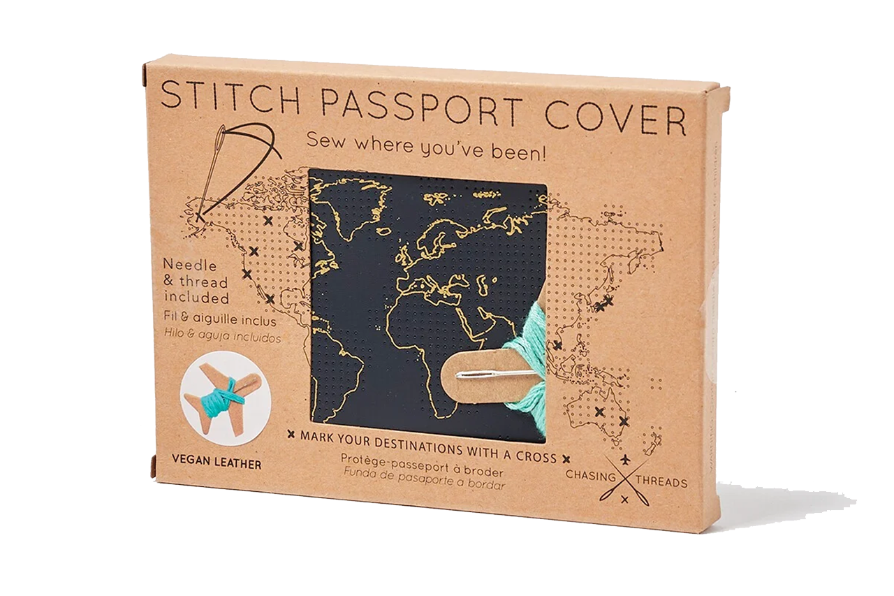 Stitch Where You've Been Passport Cover Kit - Vegan Navy