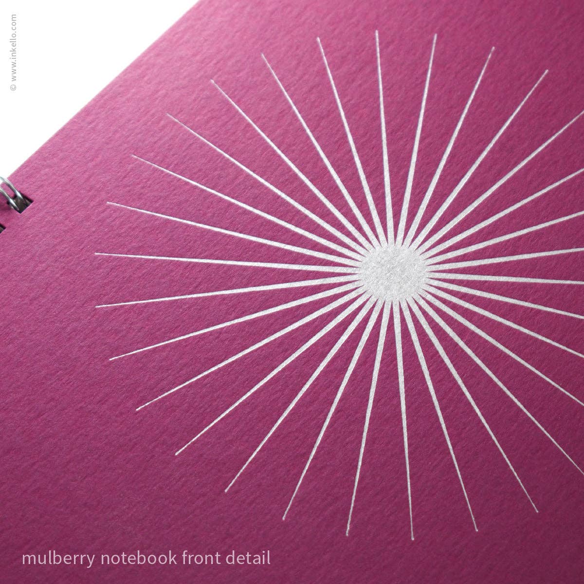 Big Burst Spiral Notebook with Mulberry Cover and Silver Ink
