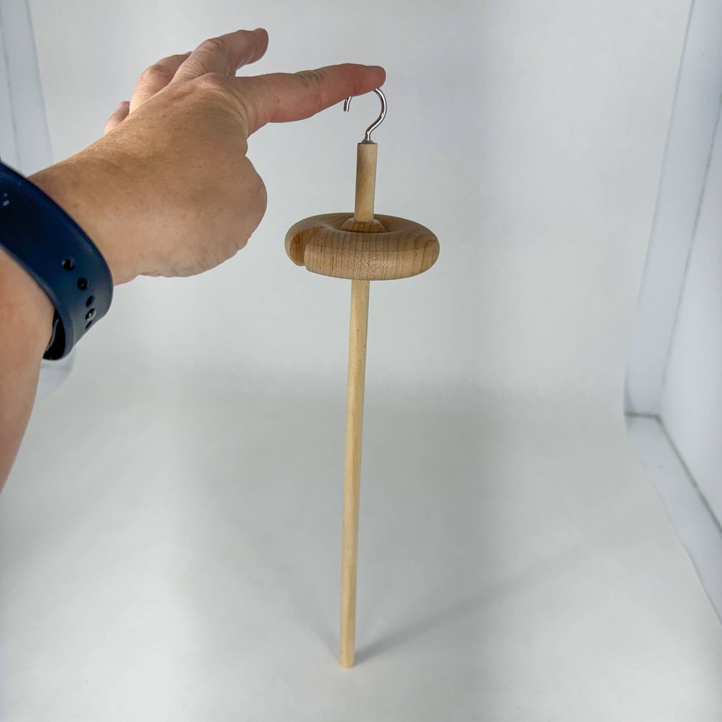 Handmade Wooden Drop Spindle with Hook – Perfect for Yarn Sp