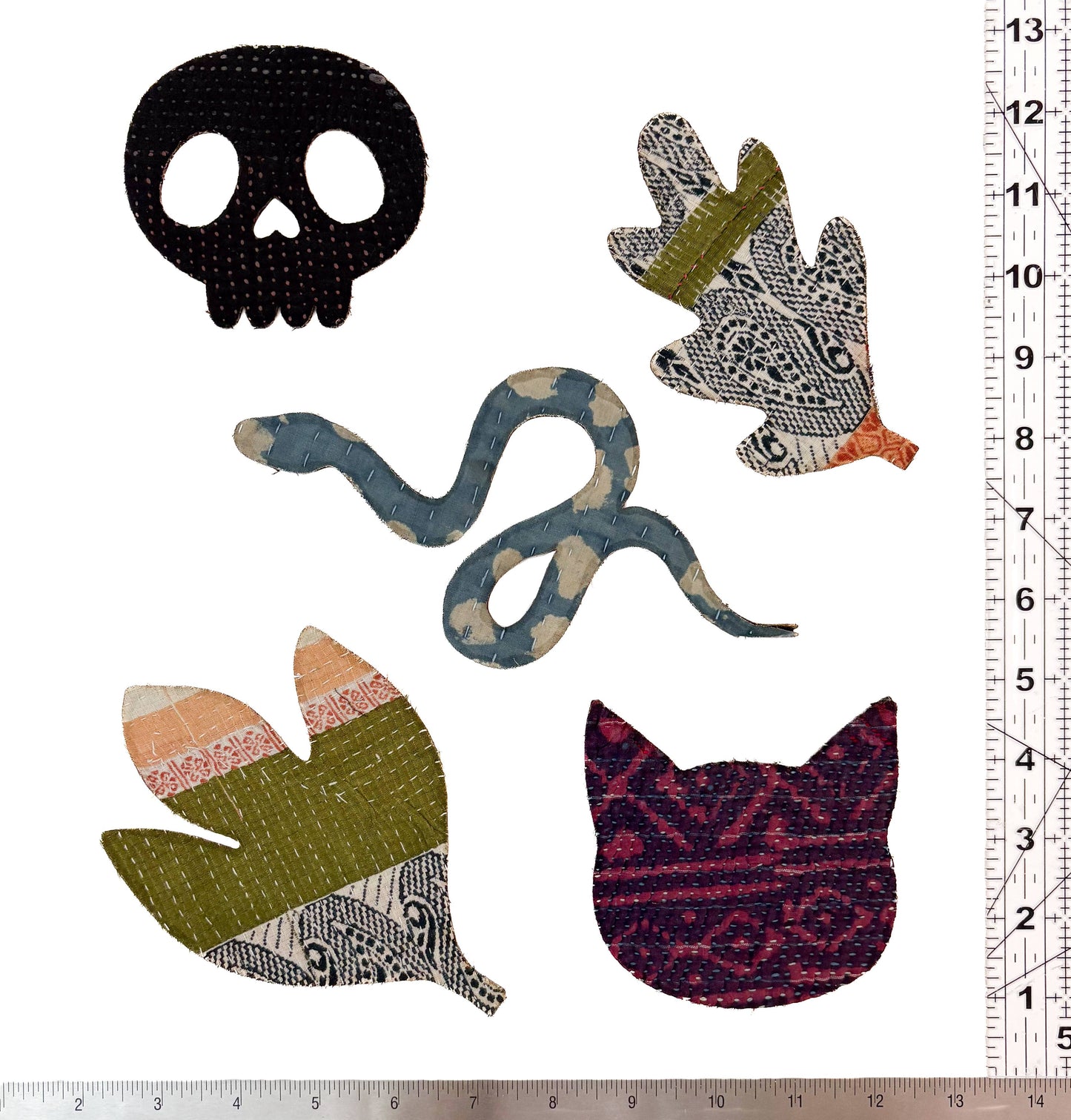 Iron-on Kantha Scrap Patches - Medium Size