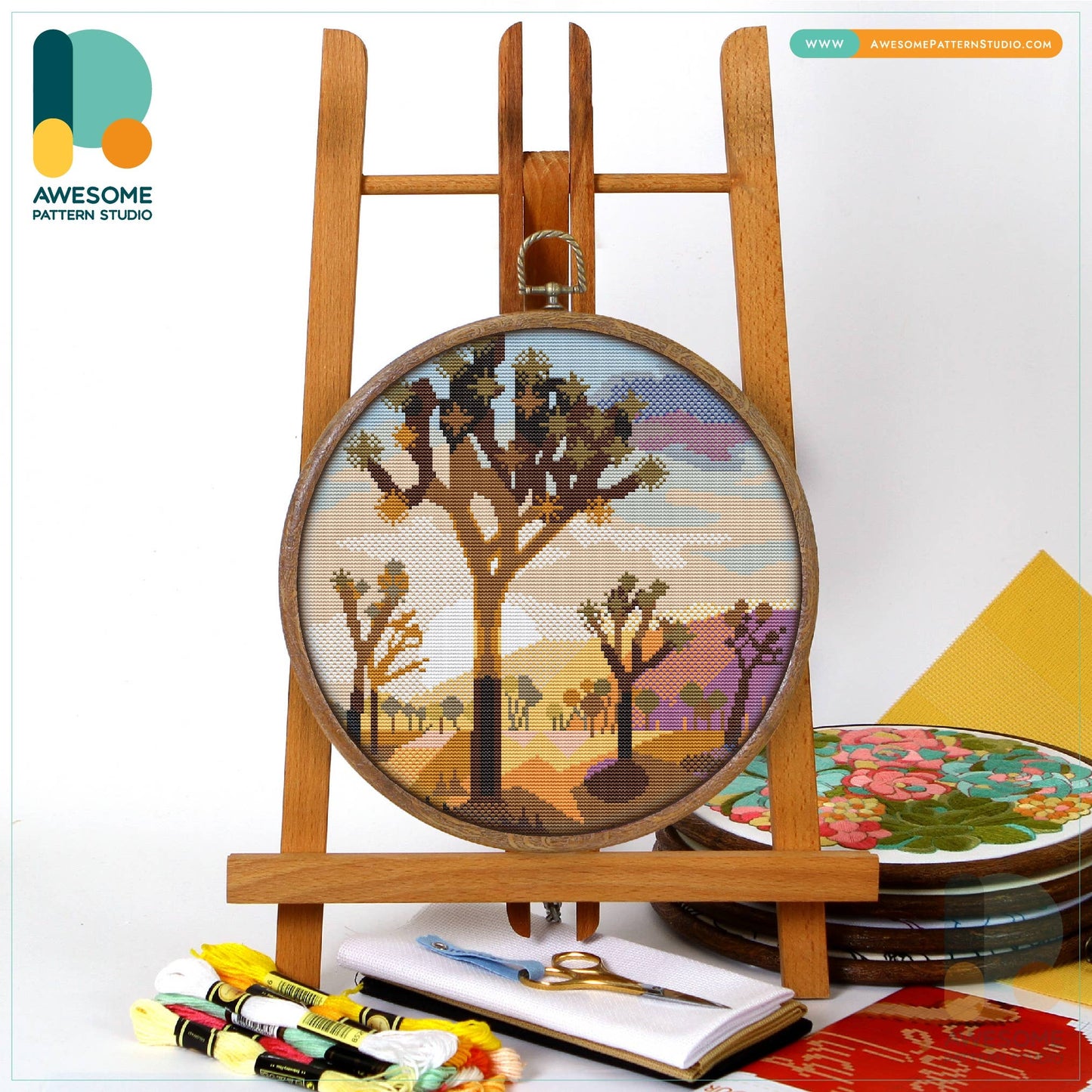 Joshua Tree National Park Counted Cross Stitch Kit