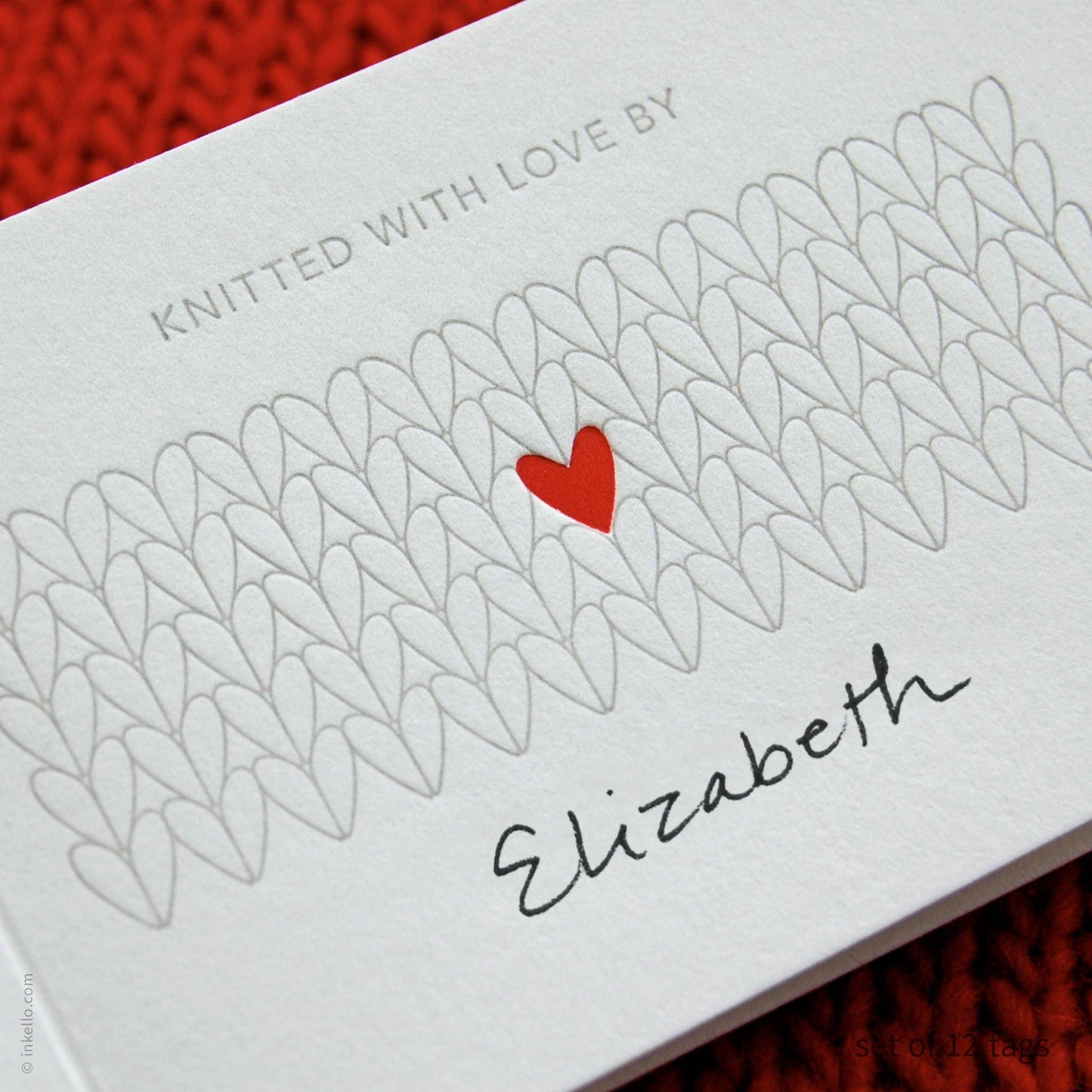Heart Knitting Gift Tags (pack of 12)