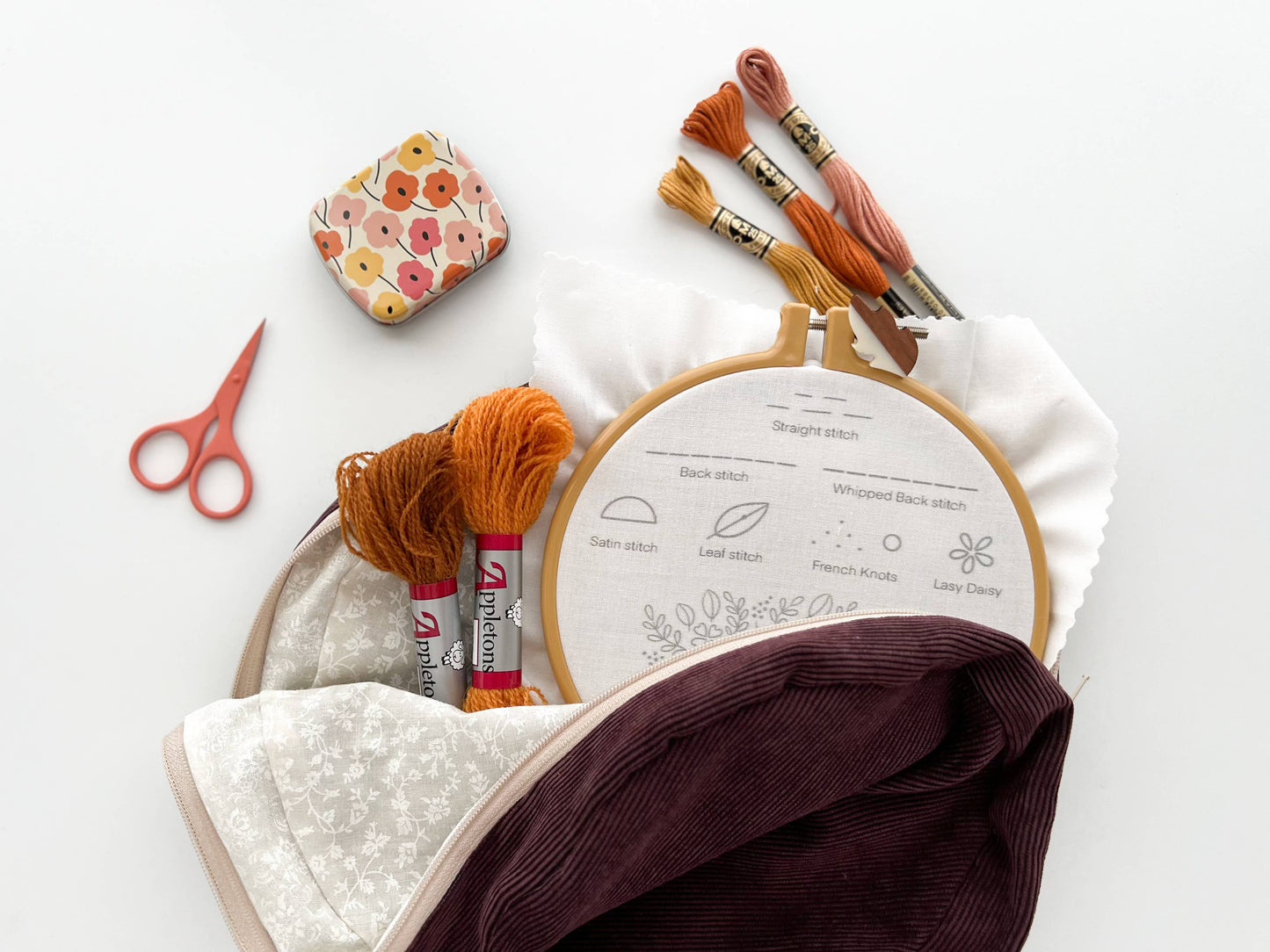 Magnetic needle tin, floral needle case, needle keeper