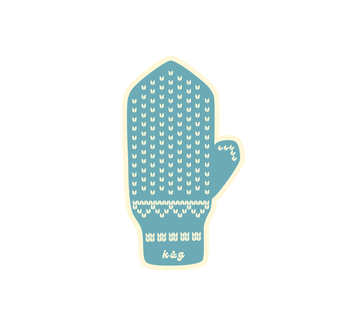 Blue Norwegian Mitten Sticker