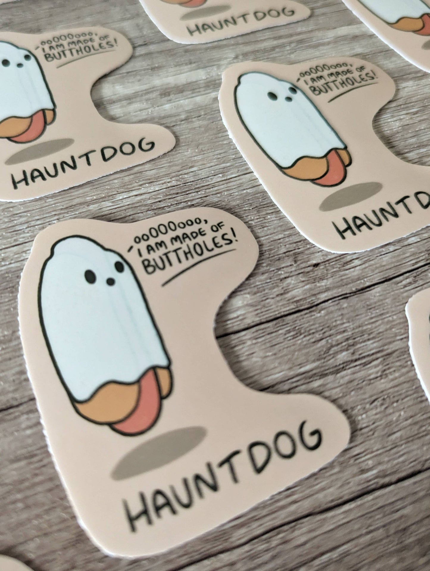 Haunt Dog - Cute Hotdog Ghost Funny Vinyl Sticker
