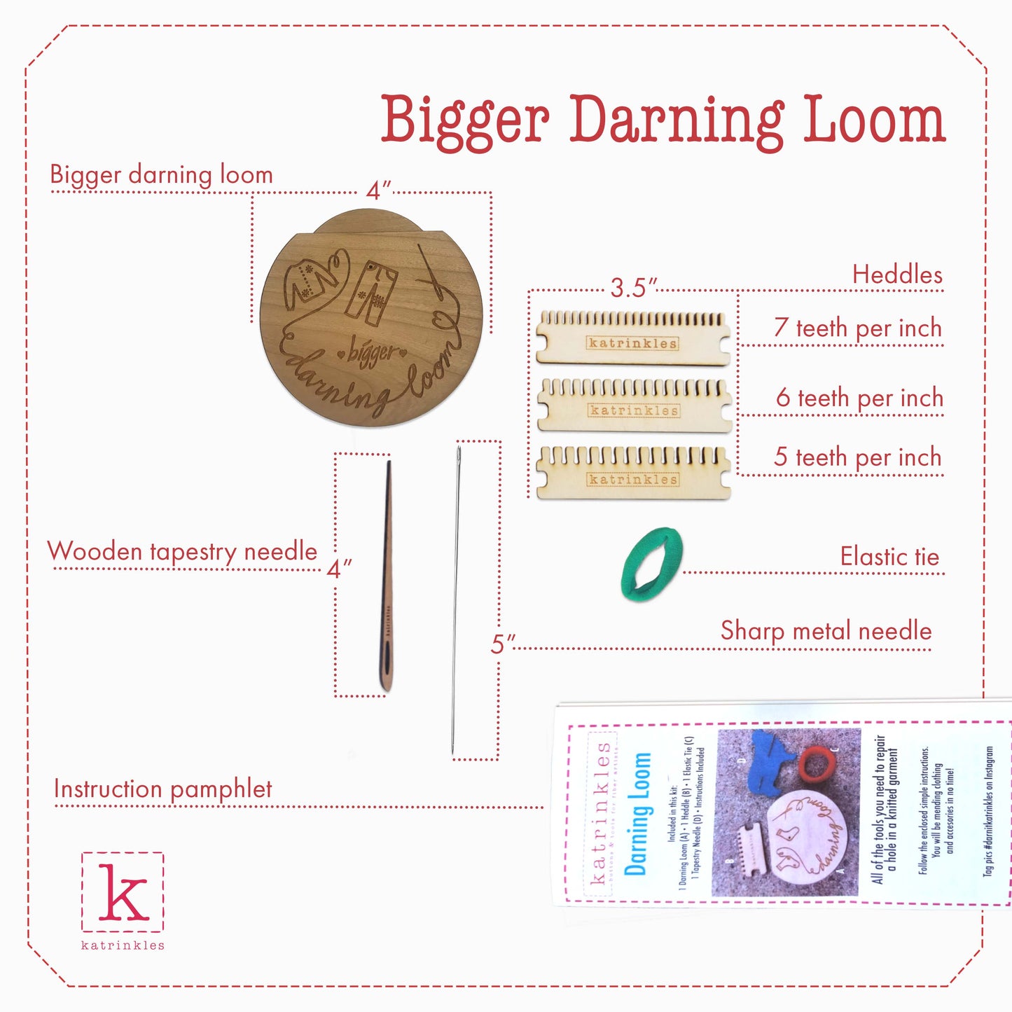 Katrinkles' Bigger Darning & Mending Loom Kit