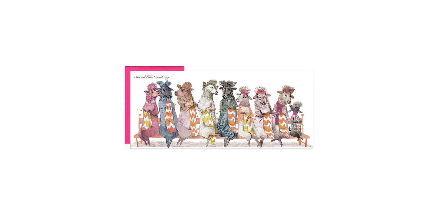 Social Knitworking Greeting Card