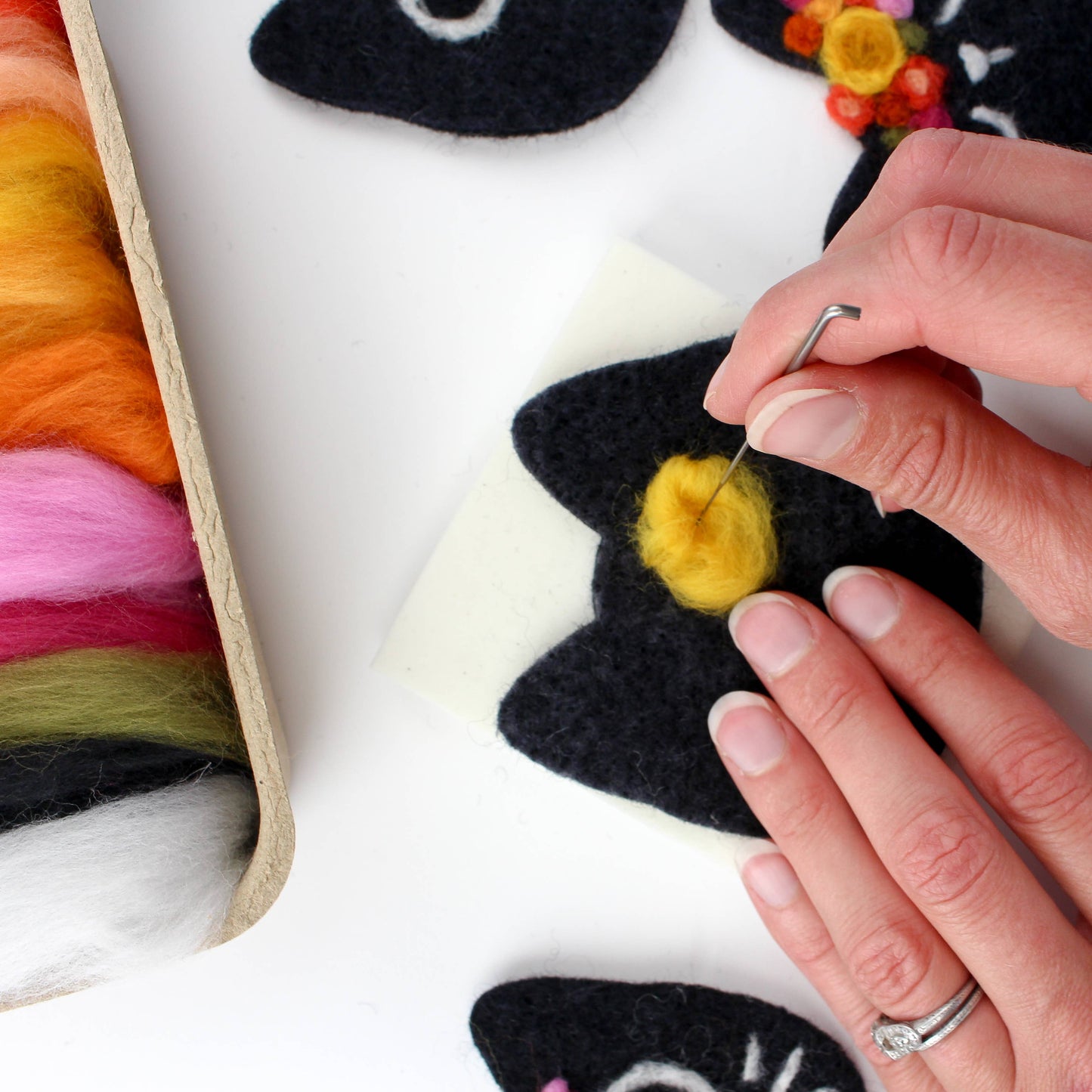 Mini Black Cats Felting Craft Kit