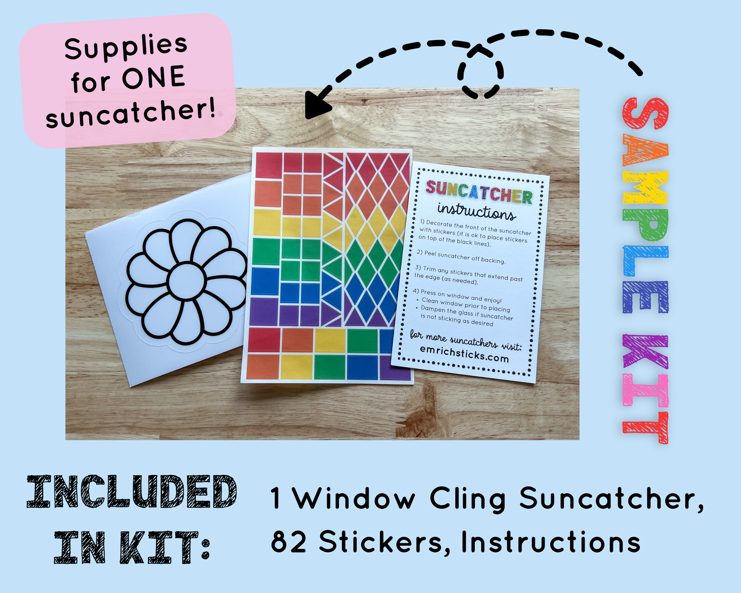 Heart Suncatcher Sticker Craft Kit for Kids
