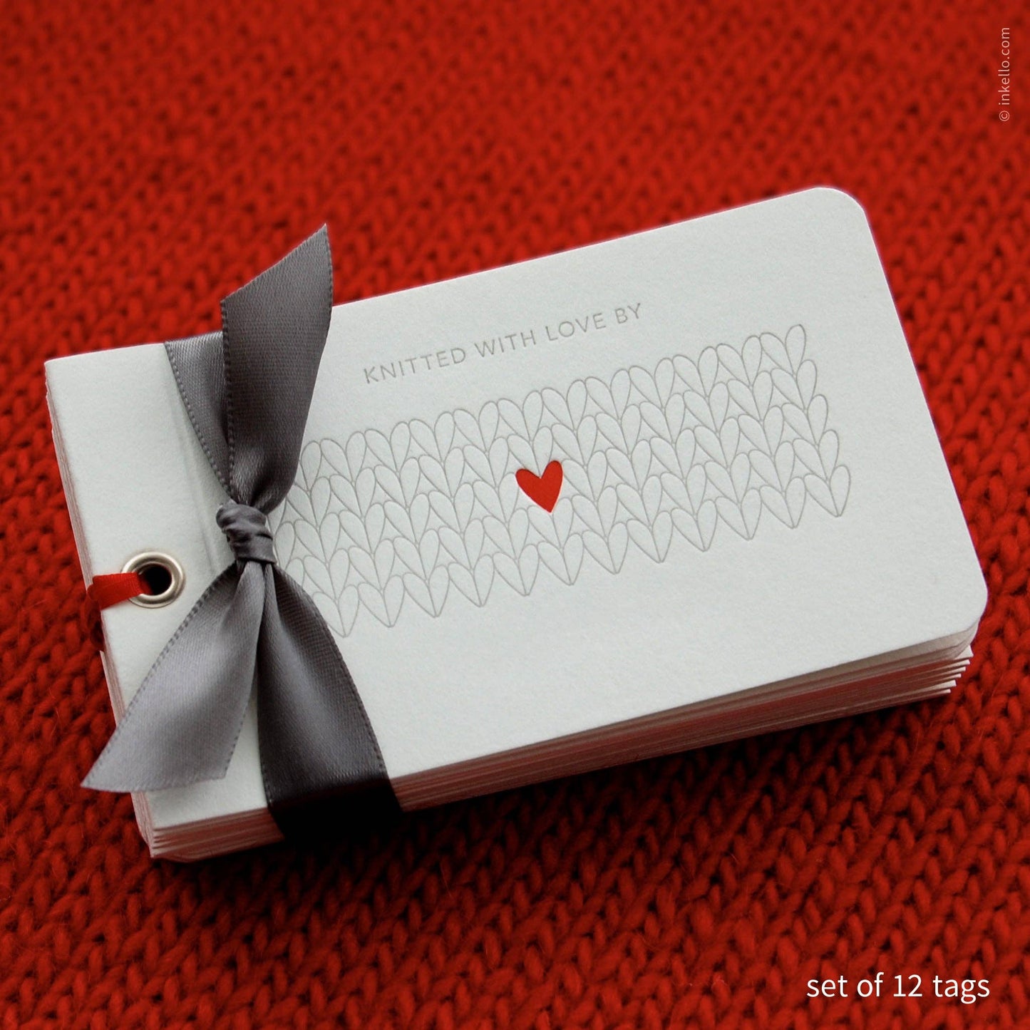 Heart Knitting Gift Tags (pack of 12)