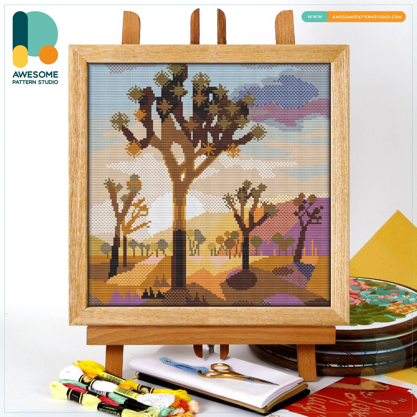 Joshua Tree National Park Counted Cross Stitch Kit