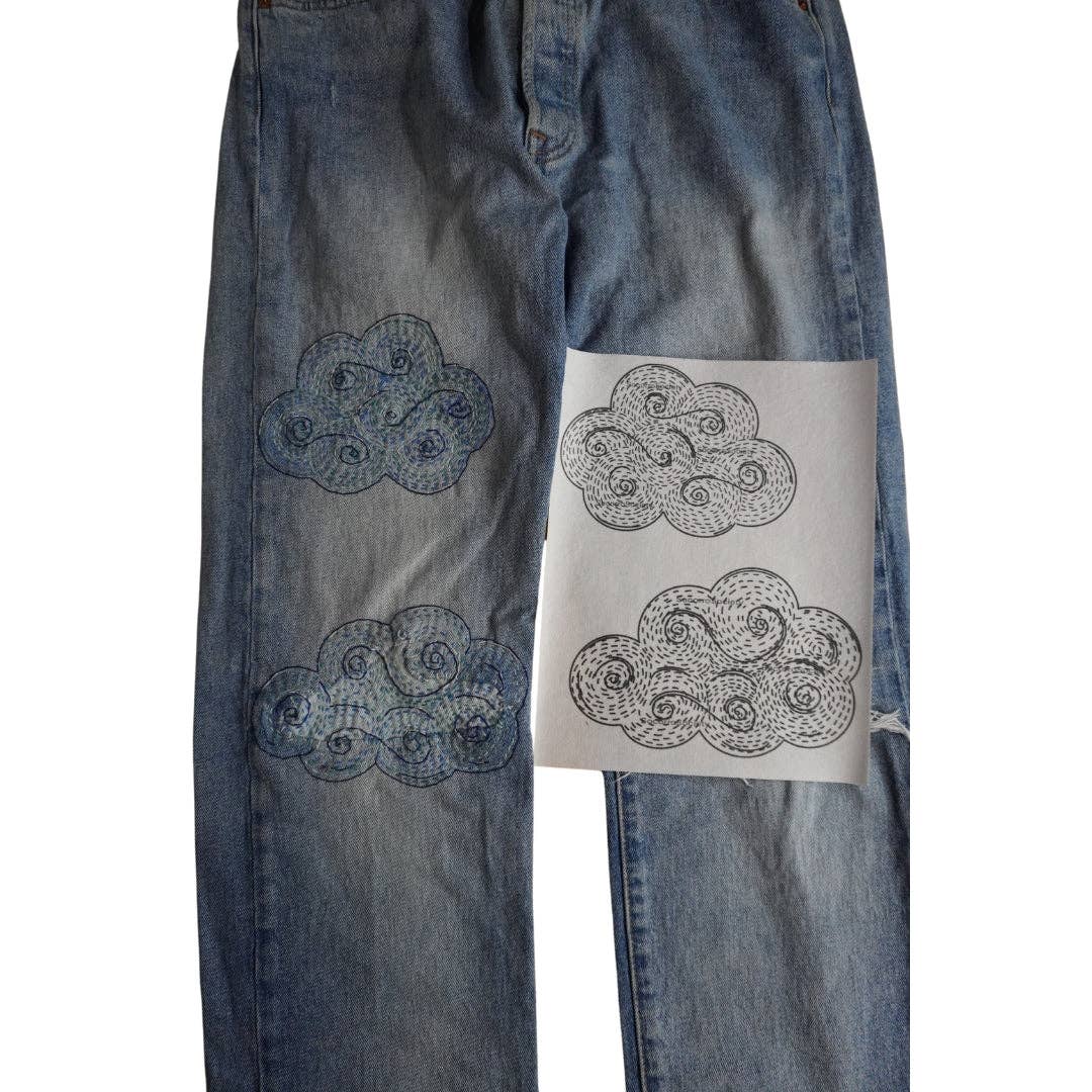 Cloudy Day- Visible Mending Stick and Stitch Embroidery Pattern