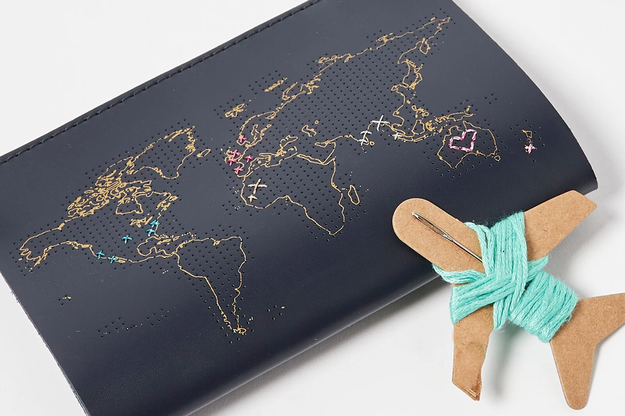 Stitch Where You've Been Passport Cover Kit - Vegan Navy