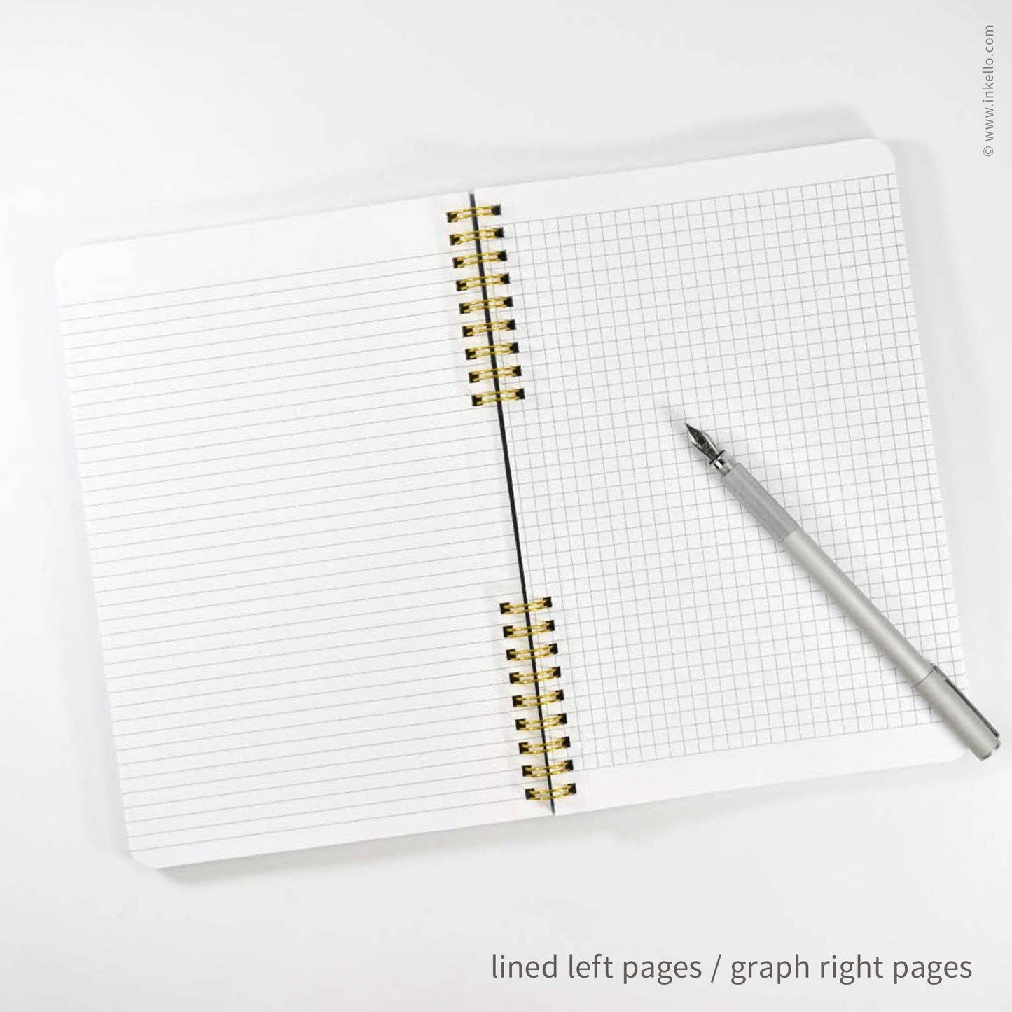 Gold Bursts Spiral Notebook with Stormy Grey Cover (#617)