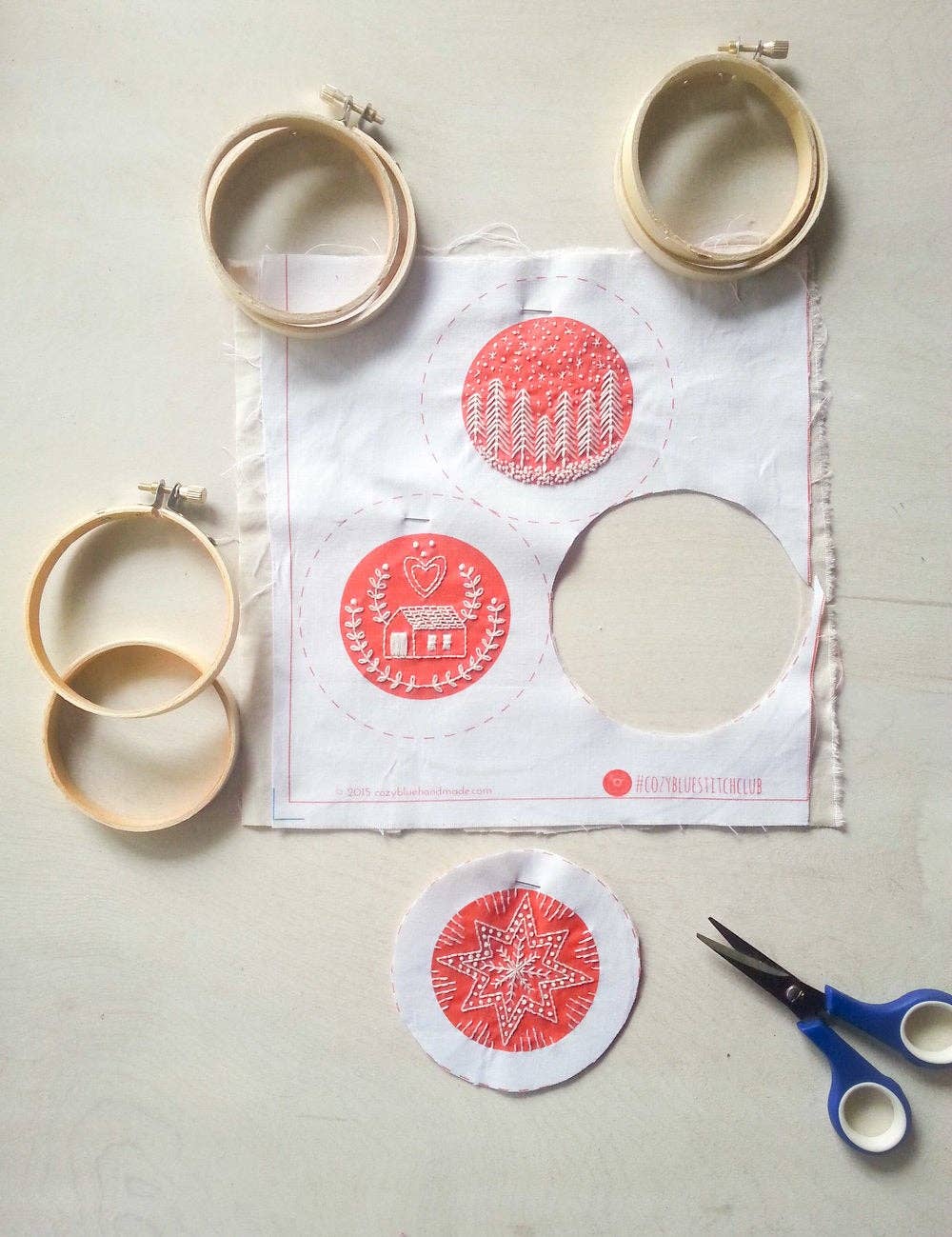 Holiday ornaments embroidery kit