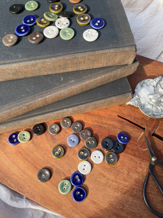 Medium Handmade Ceramic Buttons (18mm) (Set of 5)