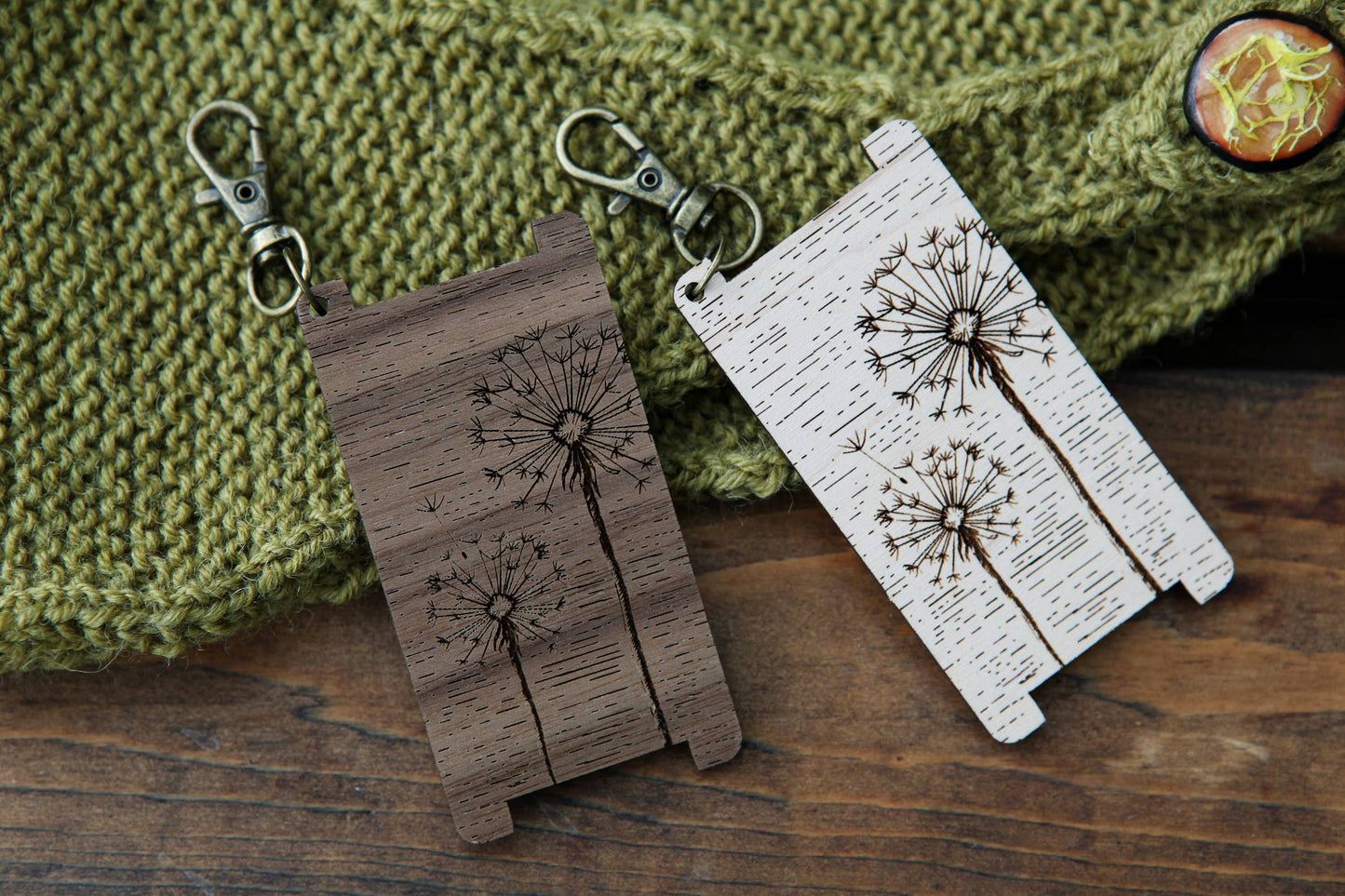 Dandelion Spinners WPI Gauge Tool in Walnut or Maple Wood