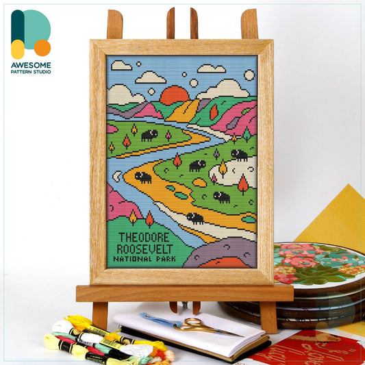 Theodore Roosevelt National Park Counted Cross Stitch Kit