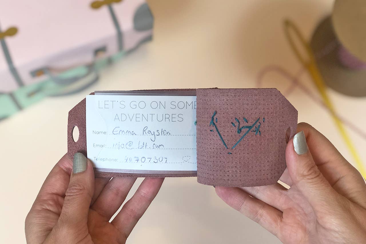 Stitch Where You've Been Luggage Tag - Brown