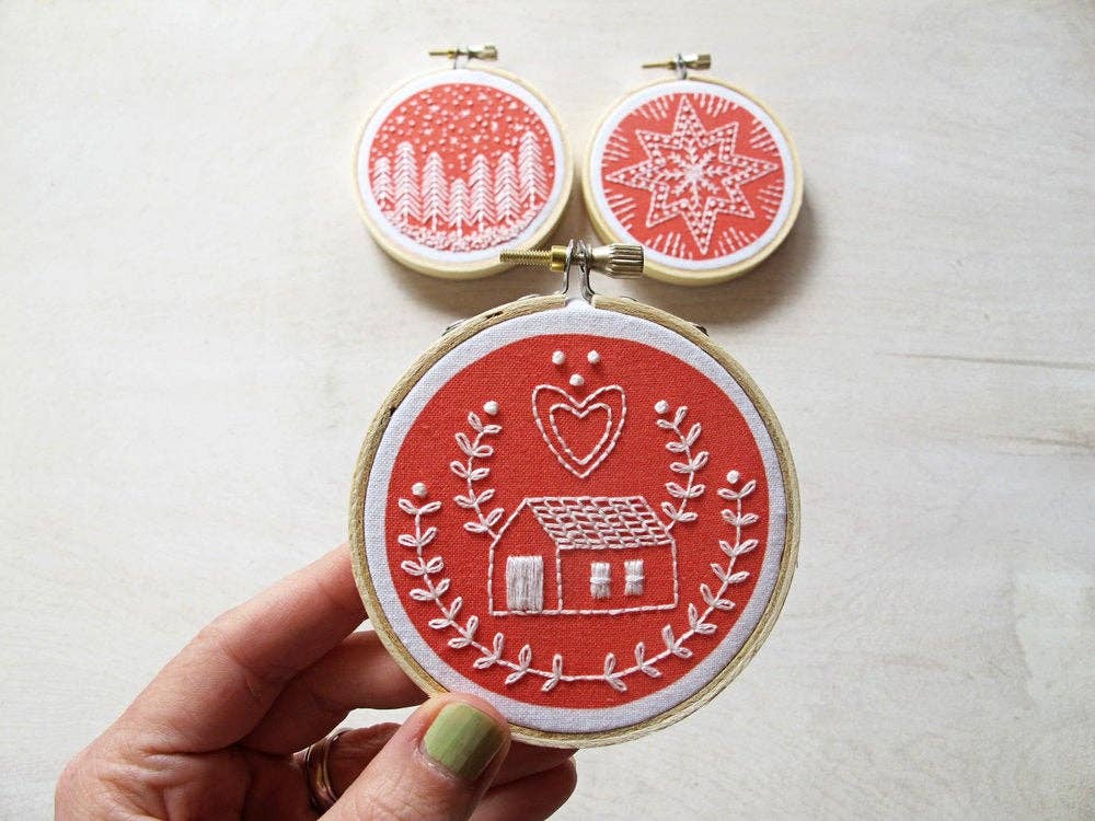 Holiday ornaments embroidery kit
