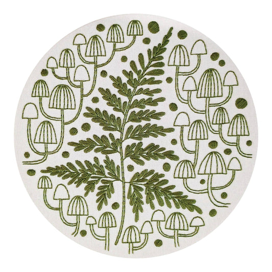 Fern + friends pre-printed fabric embroidery pattern