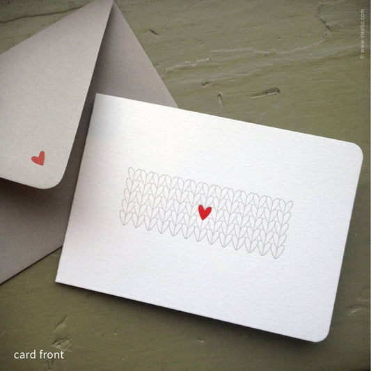 Heart Knitting Note Card (#364)