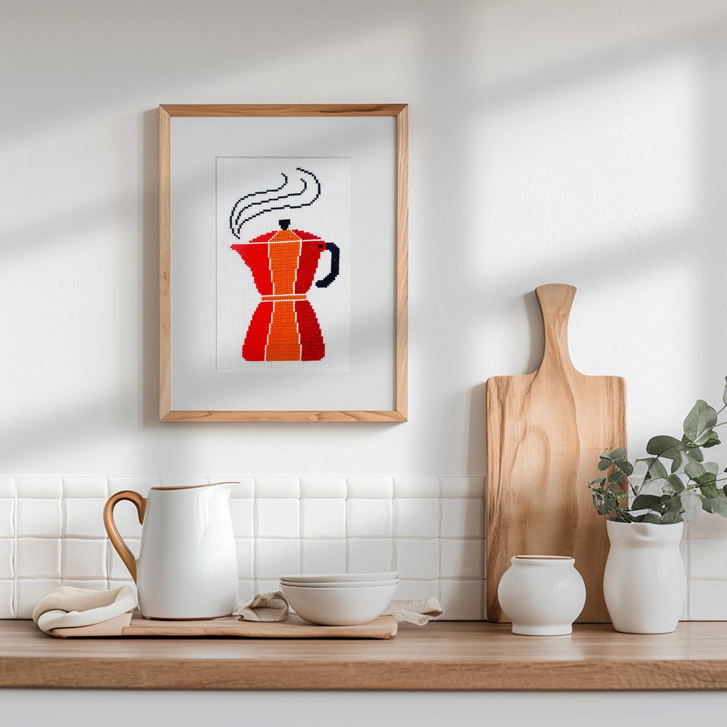 Moka Pot Beginner Cross Stitch Kit  