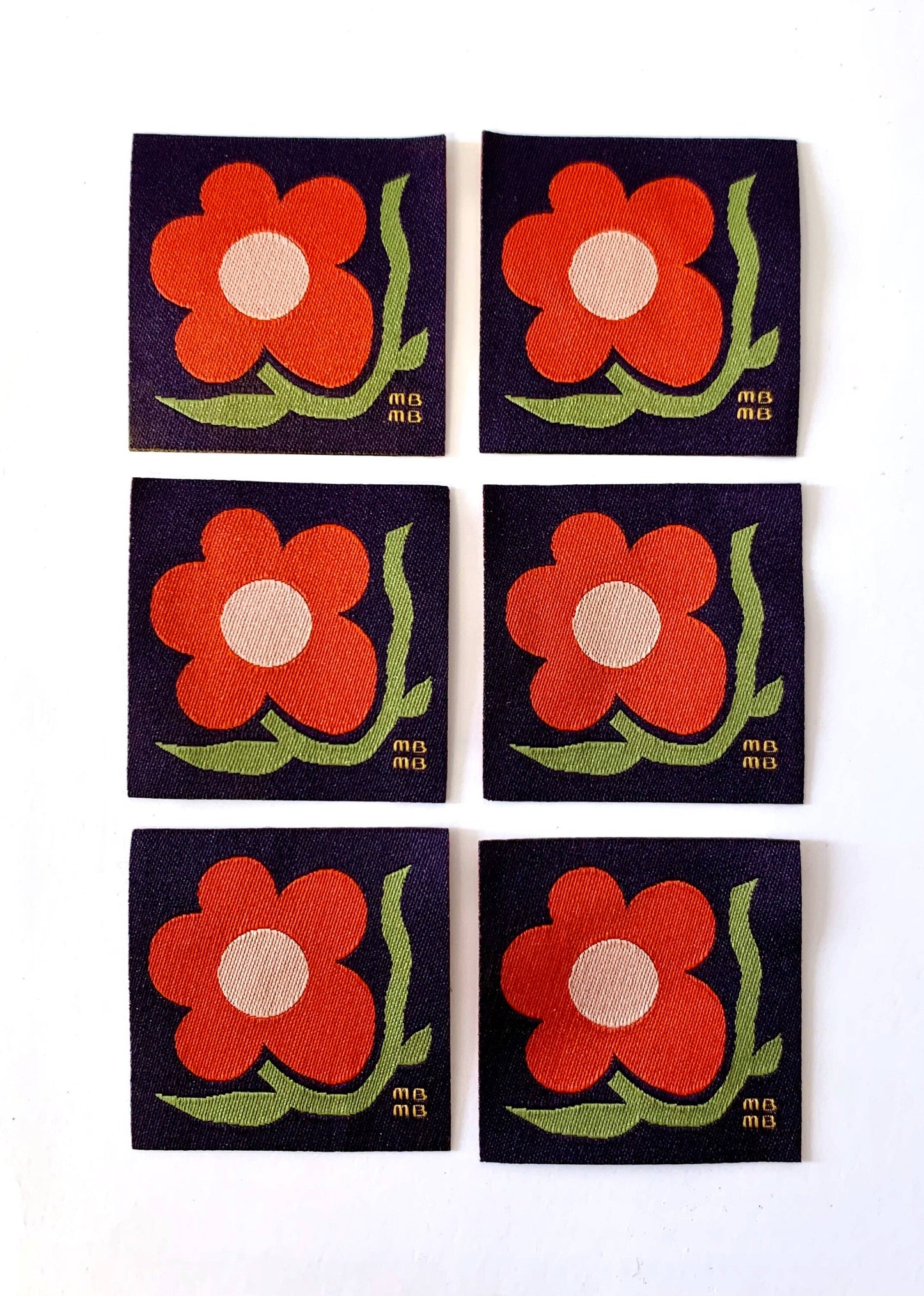 Big Flower Little Patch-Woven Iron On Patch