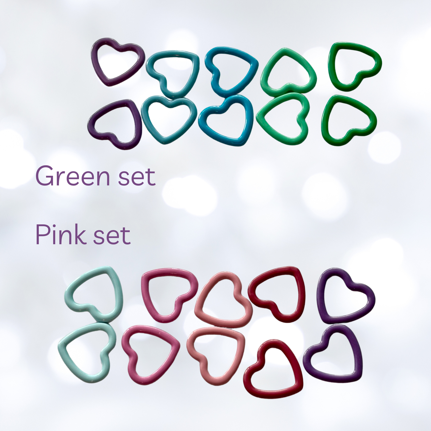 Basic Stitch Set Snag-Free Metal Stitch Markers Cat + Hearts