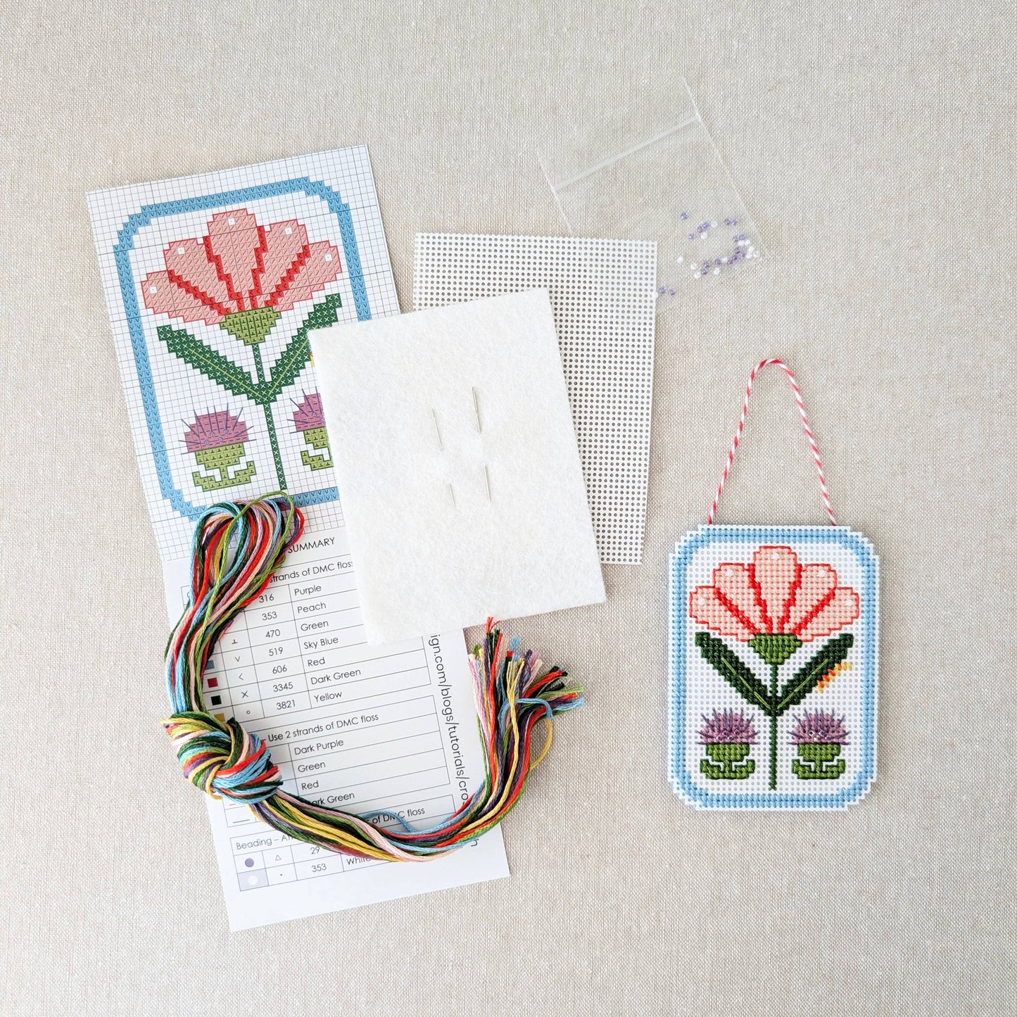 Framed Florals Carnation Cross Stitch Kit