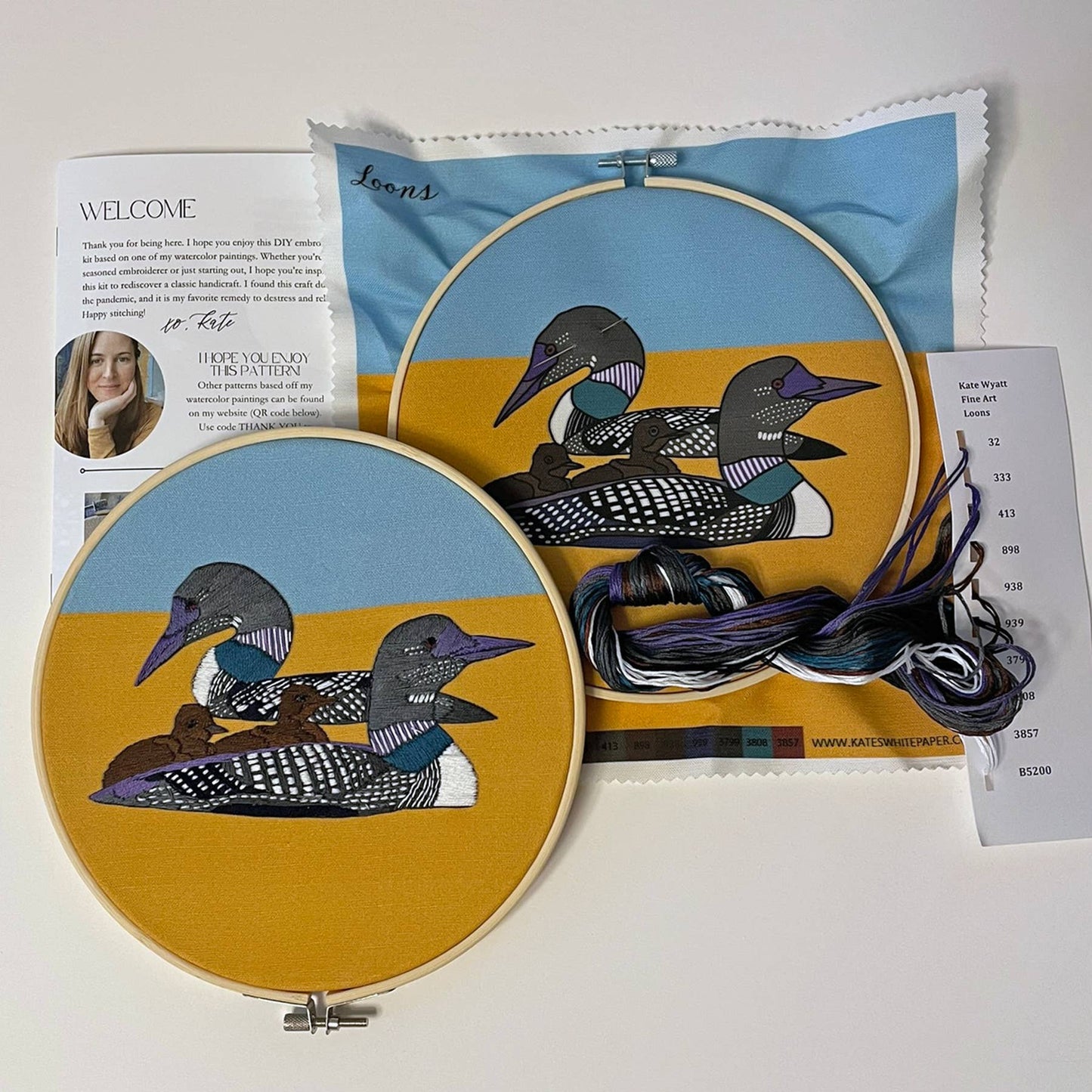 DIY Embroidery Kit - Loons (8")