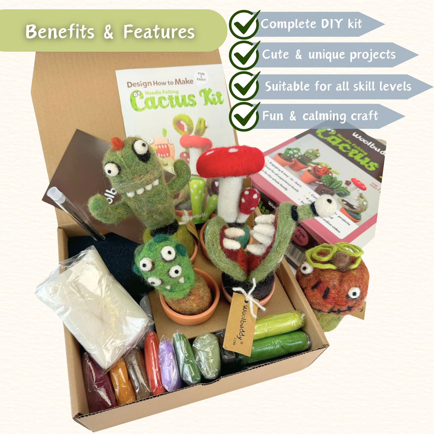 Needle Felting Cactus Kit