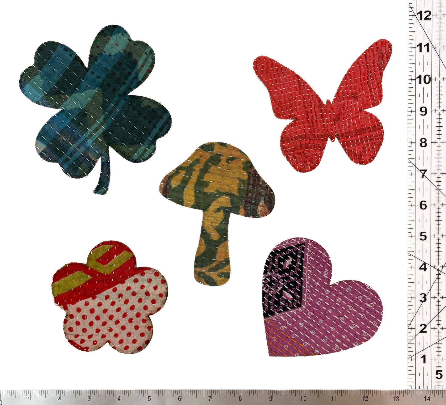 Iron-on Kantha Scrap Patches - Medium Size