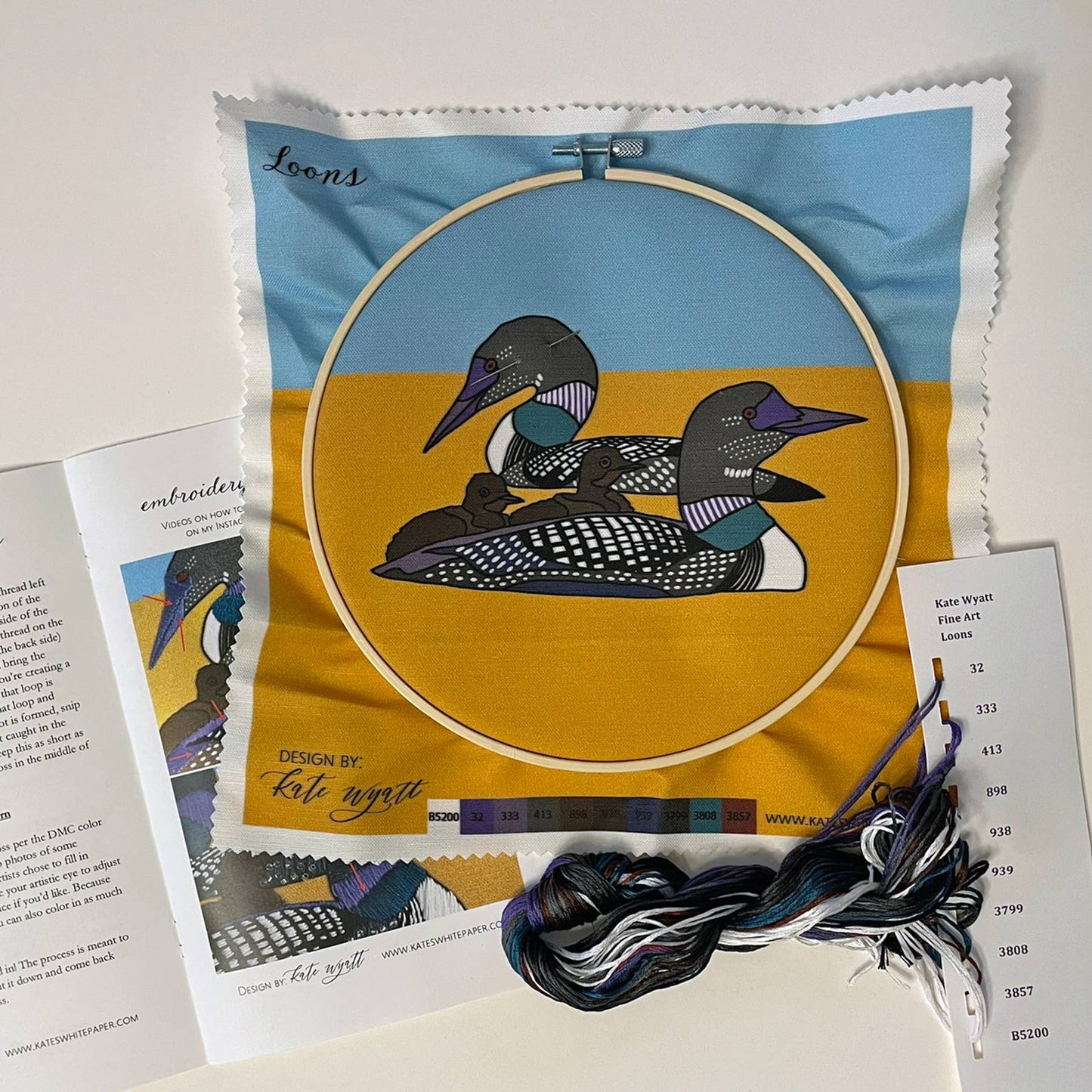 DIY Embroidery Kit - Loons (8")