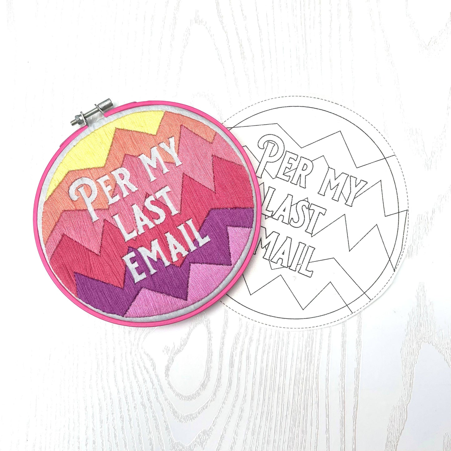 Per my last Email, Stick and Stitch hand embroidery pattern
