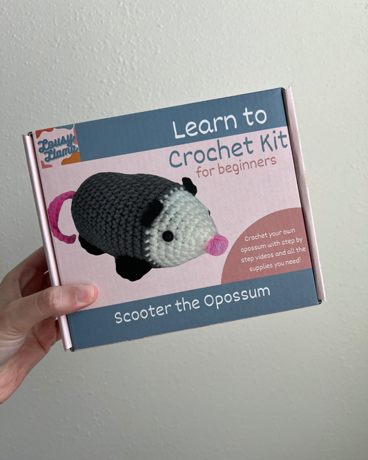 Learn to Crochet Beginner Opossum Possum Kit
