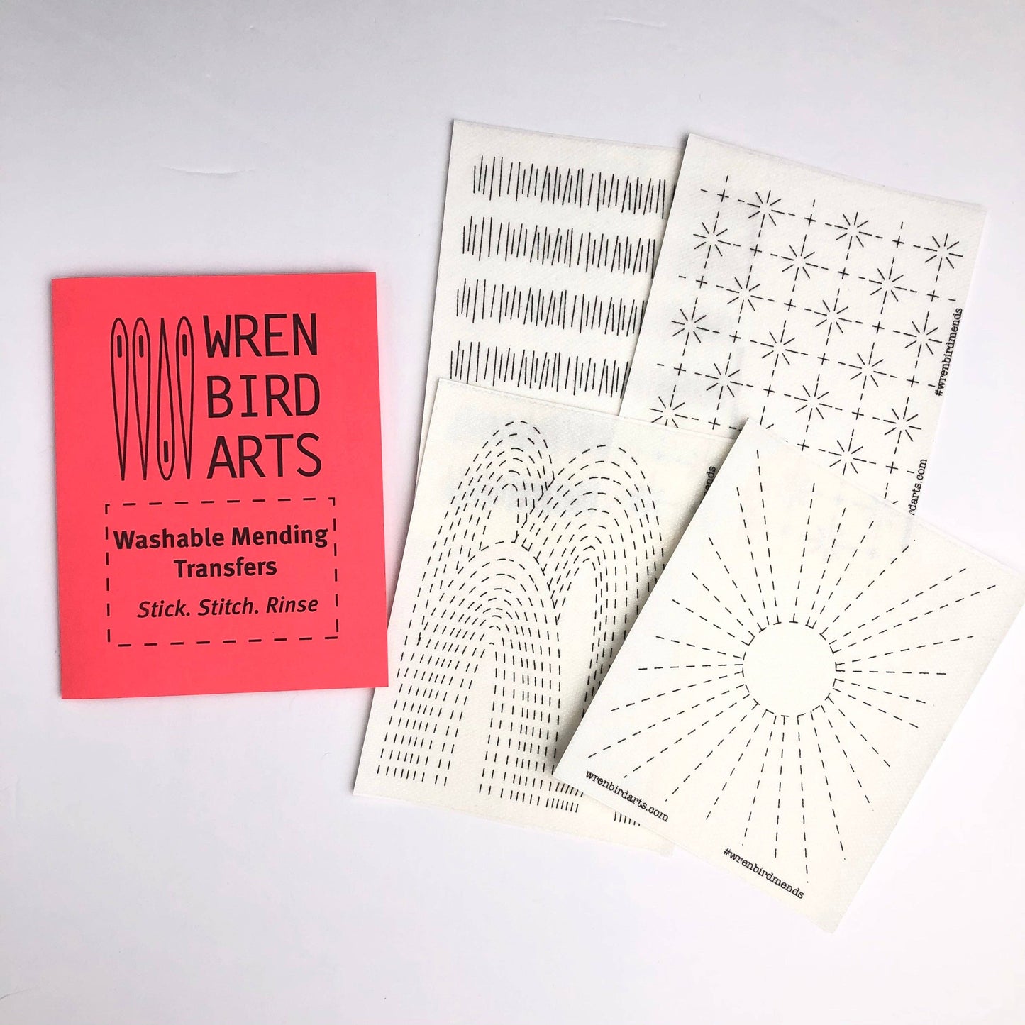 Washable Mending Transfers Set #2 Red Patterns