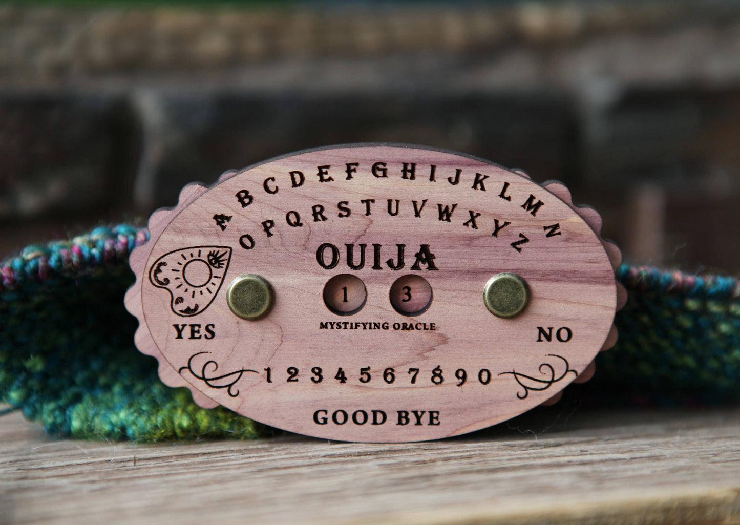 Wooden Ouija Board Style Knitting Row Counter with Dials