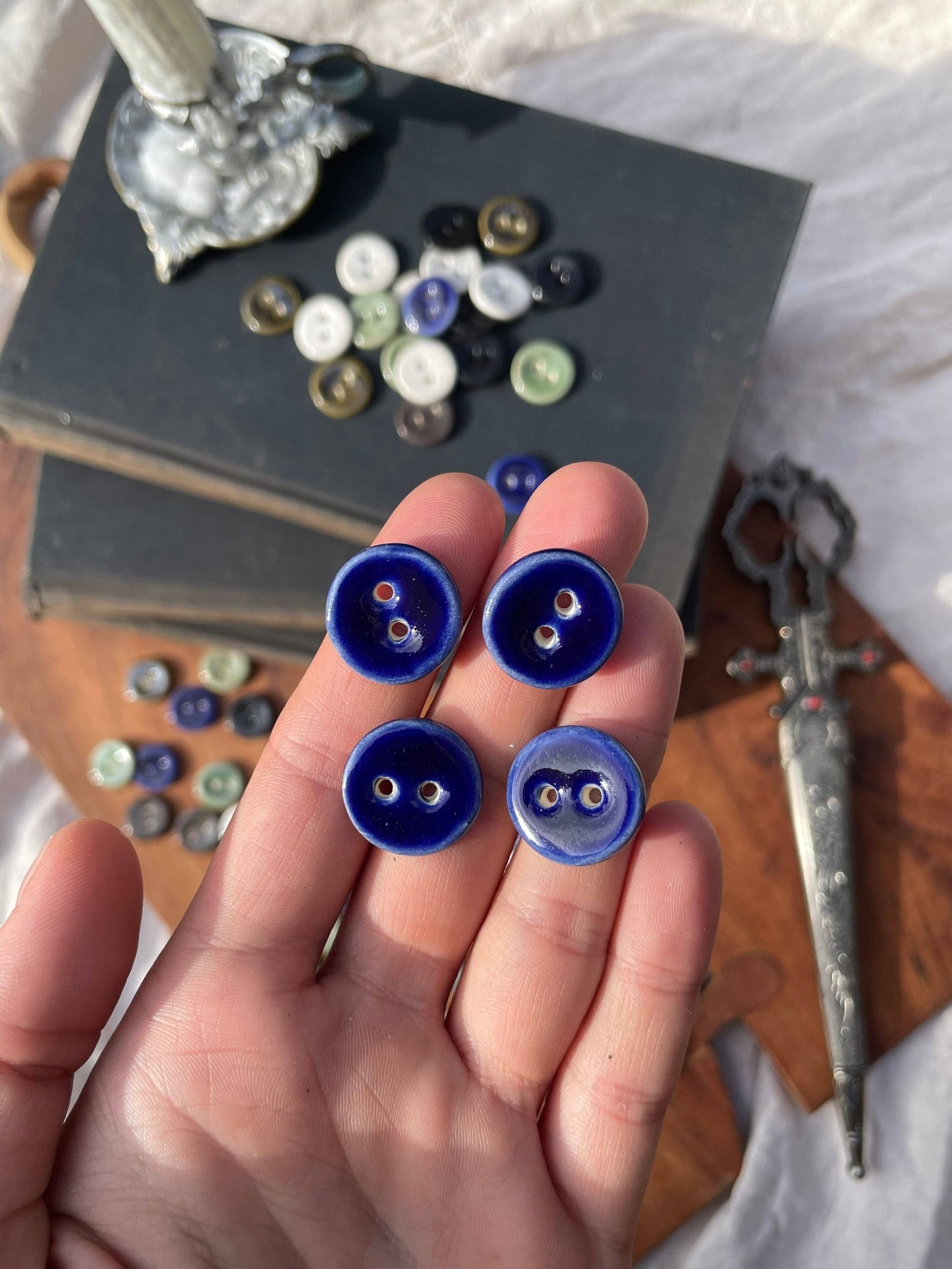 Medium Handmade Ceramic Buttons (18mm) (Set of 5)