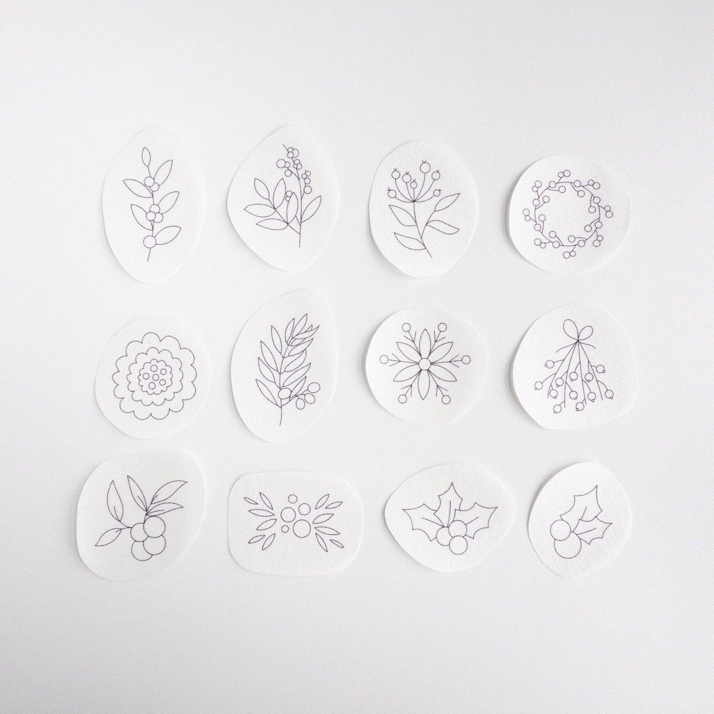 Winter Berry Stick and Stitch Embroidery Designs