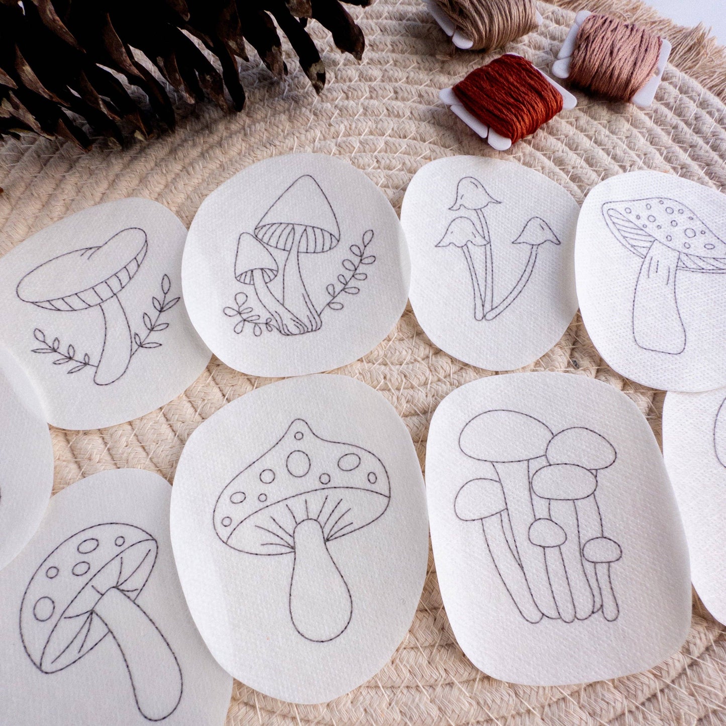 Stick and Stitch Mushroom Embroidery Patterns