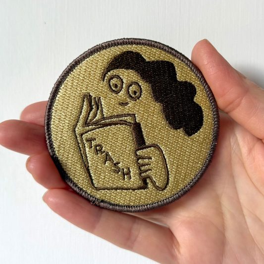 Reading Trash 3" Embroidered Patch