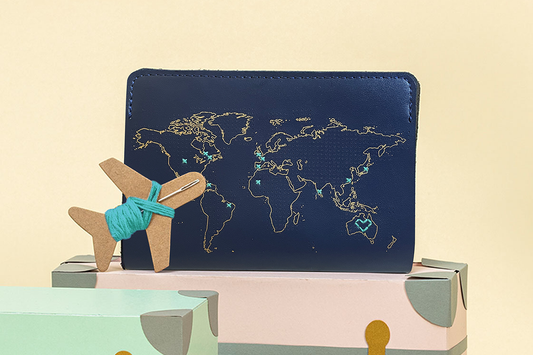 Stitch Where You've Been Passport Cover Kit - Vegan Navy