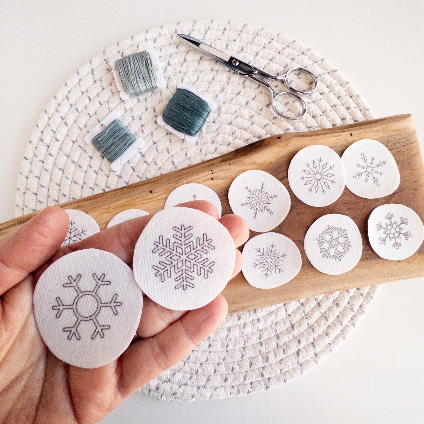 Mini Snowflake Stick and Stitch Embroidery Patterns