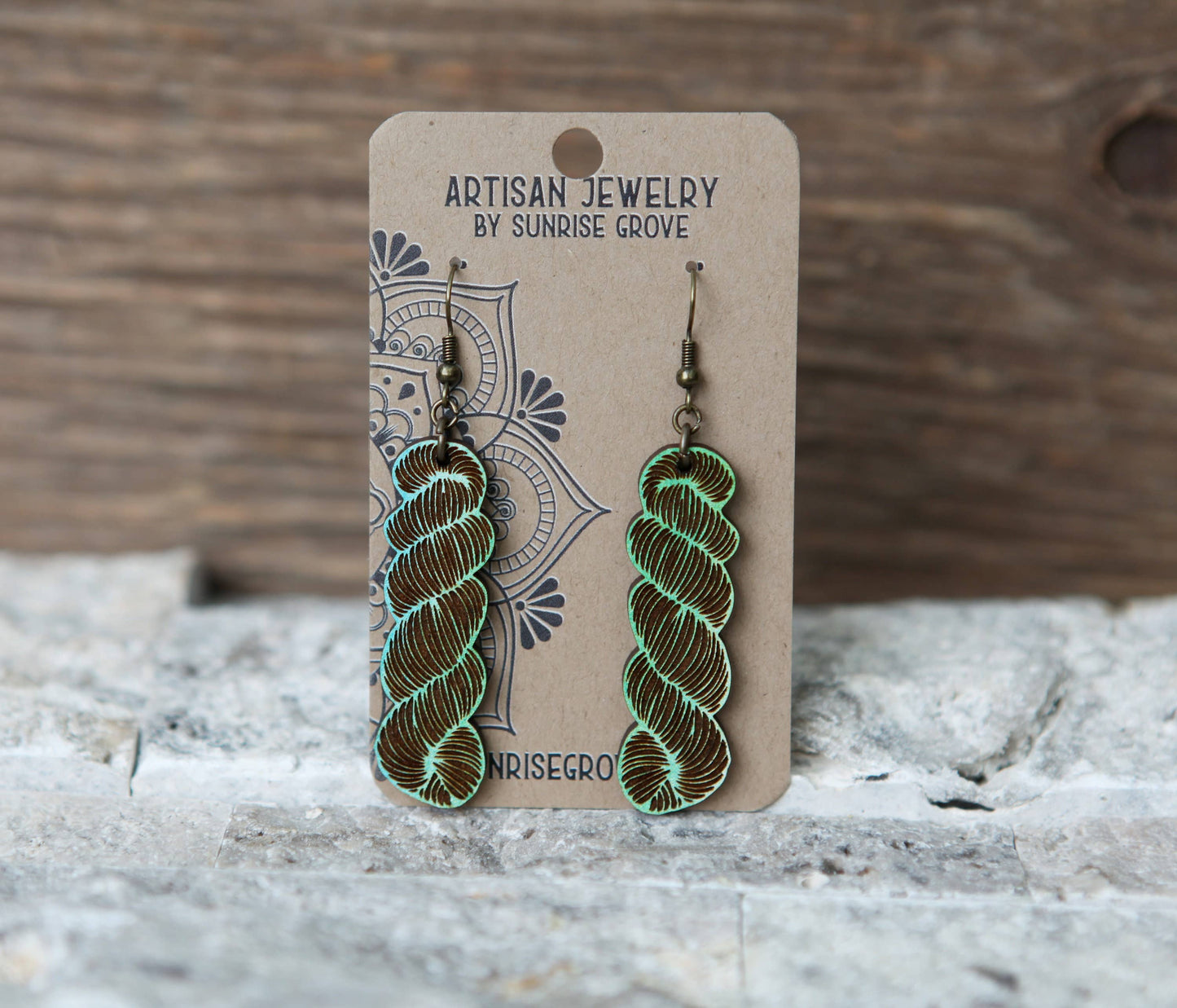 Color Mix or Wood Yarn Hank Earrings for Crafters