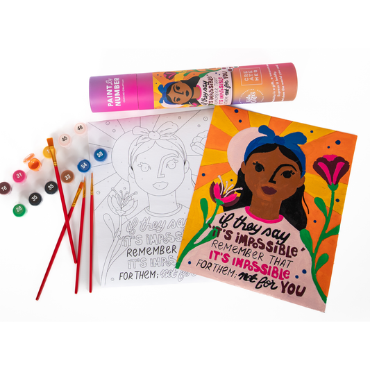 Paint by Numbers Kit – 'Nothing is Impossible' DIY Art